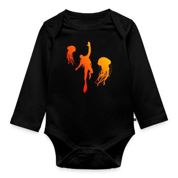 Scuba Taucher Diving Scuba Tauchen Tauchen - Baby Bio-Langarm-Body - Schwarz - Vorne