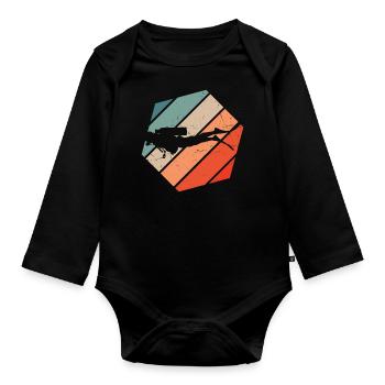 Plongée sous-marine plongeuse pour hommes Plongeur plongeur plongée sous-marine - Body Bébé bio manches longues - noir - Devant