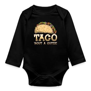 Talk Cute Cuisine Vintage Mexican Food Mexico Taco - Baby Bio-Langarm-Body - Schwarz - Vorne