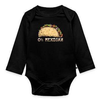 Cuisine Vintage Zero Mexican Food Mexico Taco - Baby Bio-Langarm-Body - Schwarz - Vorne