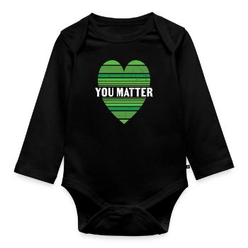It's Okay To Ask For Help Mental Health Quotes - Organic Longsleeve Baby Bodysuit - black - Front