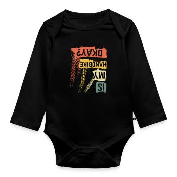 Is My Handbike Okey Wheelchair Bike - Organic Longsleeve Baby Bodysuit - black - Front