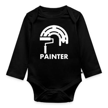 Maler-dekorateur-design Pour les peintres-artistes - Body Bébé bio manches longues - noir - Devant