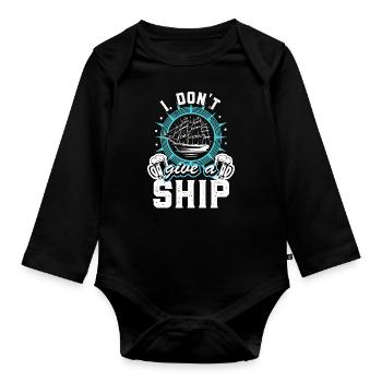 Segler Segelschiff Segelboot - Baby Bio-Langarm-Body - Schwarz - Vorne