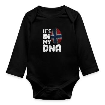 Norvège Scandinavie Norge Norwegian Gift - Body Bébé bio manches longues - noir - Devant