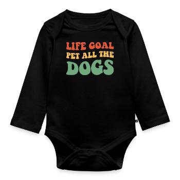 Objectif de vie: Pet All The Dogs IV - Body Bébé bio manches longues - noir - Devant