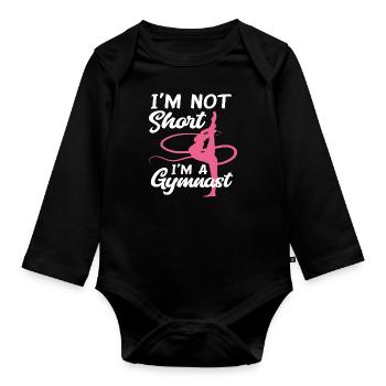 Proud Gymnast Athlete Training Gift - Organic Longsleeve Baby Bodysuit - black - Front