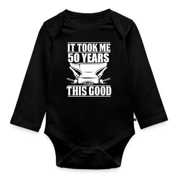 50 Jahre Alter Schmied 100% Geprüfte Qualität Und - Baby Bio-Langarm-Body - Schwarz - Vorne