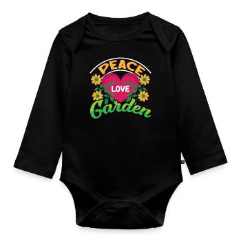 Gardener Orchard Hobby Gardener Gift Garden - Organic Longsleeve Baby Bodysuit - black - Front
