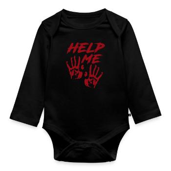 Horror Movies Help Blood Hands Gift - Organic Longsleeve Baby Bodysuit - black - Front