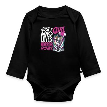 Horror Movies Girls Women - Organic Longsleeve Baby Bodysuit - black - Front