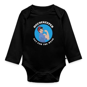 Housekeeper Cleaning Lady Stark - Organic Longsleeve Baby Bodysuit - black - Front
