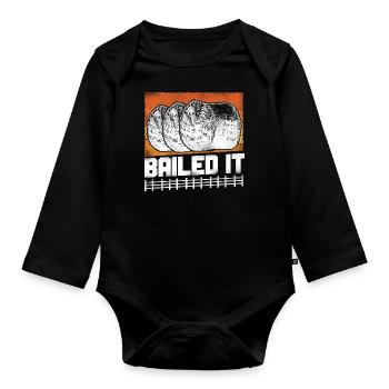 Farming Farmer Hay Bale Pun - Baby Bio-Langarm-Body - Schwarz - Vorne