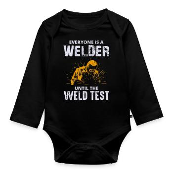 Schweißschweißer Metallbau Eisenarbeiter - Baby Bio-Langarm-Body - Schwarz - Vorne