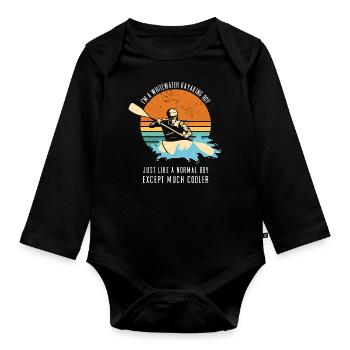 Whitewater Kayaking Boy Like A Normal Boy - Organic Longsleeve Baby Bodysuit - black - Front