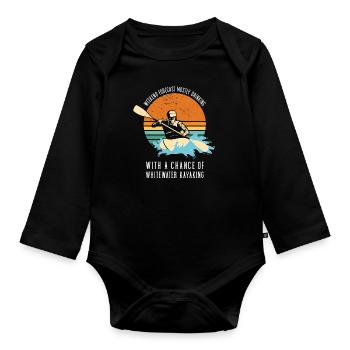 Weekend Forecast Drinking And Whitewater Kayaking - Baby Bio-Langarm-Body - Schwarz - Vorne