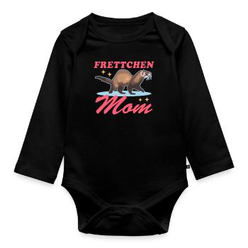 Frettchen Mom Ferret Frettchen Besitzer Geschenk - Baby Bio-Langarm-Body - Schwarz - Vorne