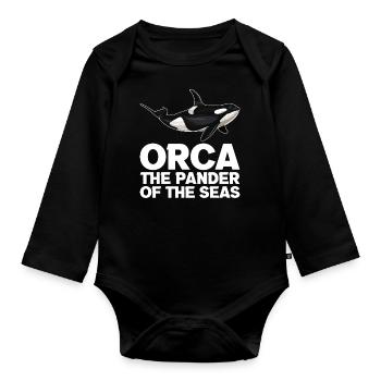 Orca Meeresbiologe Schwertwal Killerwal - Baby Bio-Langarm-Body - Schwarz - Vorne