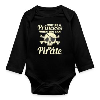 Pirate Kids Skull Party Pirates - Body Bébé bio manches longues - noir - Devant