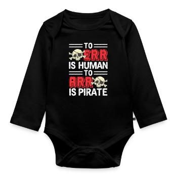 Pirate Kids Skull Party Pirates - Body Bébé bio manches longues - noir - Devant