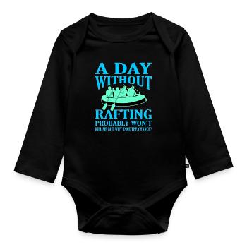 Rafting - Baby Bio-Langarm-Body - Schwarz - Vorne