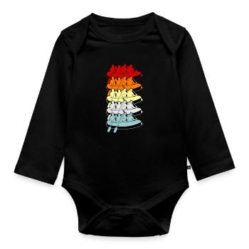 Rafting activities on the water - Organic Longsleeve Baby Bodysuit - black - Front