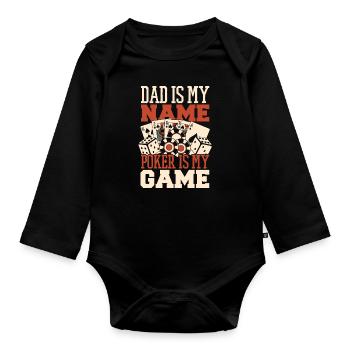 Poker Casino Texas Hold'em Poker Players - Organic Longsleeve Baby Bodysuit - black - Front