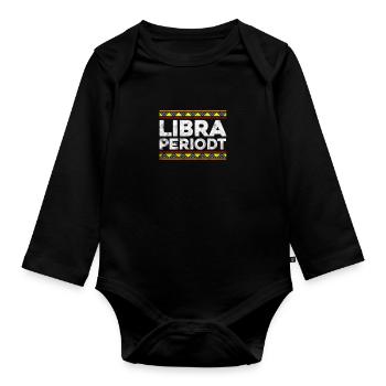 Libra Zodiac Sign Horoscope Astrology Gift - Organic Longsleeve Baby Bodysuit - black - Front