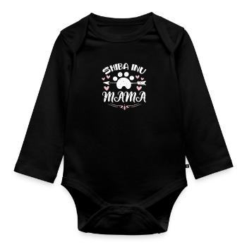 Shiba Inu Dog Dog Lover Dog Race Cadeau - Body Bébé bio manches longues - noir - Devant