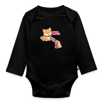 Shiba Inu - Organic Longsleeve Baby Bodysuit - black - Front