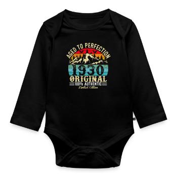 Aged to perfection 1930 Original - Organic Longsleeve Baby Bodysuit - black - Front