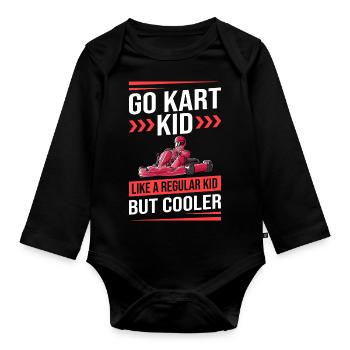 Go Kart Racing Indoor Karting Kartsport Kartbahn - Baby Bio-Langarm-Body - Schwarz - Vorne