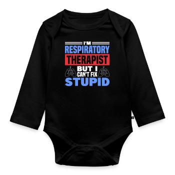 Respiratory therapists Respiratory therapist Occupational therapists - Organic Longsleeve Baby Bodysuit - black - Front