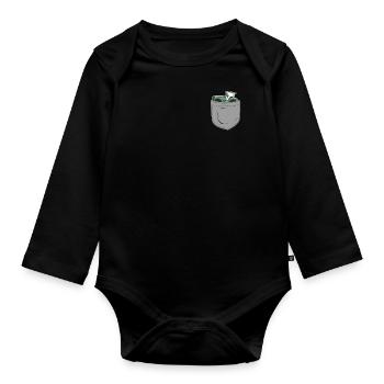 Tracteur de poche agricole agricole - Body Bébé bio manches longues - noir - Devant