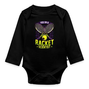 Racket Scientist Tennis - Organic Longsleeve Baby Bodysuit - black - Front