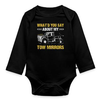 Que diriez-vous de My Tow Mirrors Tow Trucker - Body Bébé bio manches longues - noir - Devant