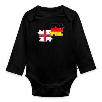 Angleterre Allemagne Drapeau - Body Bébé bio manches longues - noir - Devant