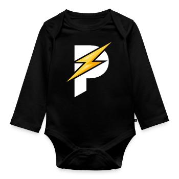 Padel - Geschenk für Padelspieler - Baby Bio-Langarm-Body - Schwarz - Vorne