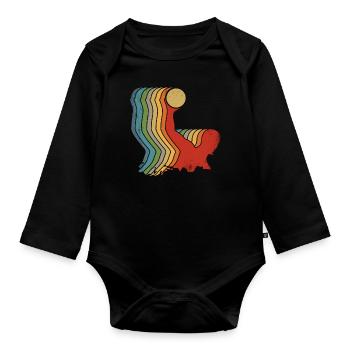 Retro Water Polo Vintage Water Sports - Organic Longsleeve Baby Bodysuit - black - Front