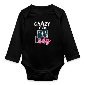 Radiology Crazy X Ray Lady Rad Tech - Organic Longsleeve Baby Bodysuit - black - Front