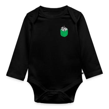 Tracteur de poche agricole agricole - Body Bébé bio manches longues - noir - Devant