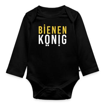 Bienenkönig Imker bee Volk Honig - Baby Bio-Langarm-Body - Schwarz - Vorne