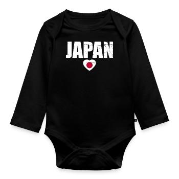 Japan Japanese Flag Japanese - Organic Longsleeve Baby Bodysuit - black - Front