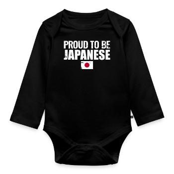 Proud To Be Japanese Japan Japanisch Japaner - Organic Longsleeve Baby Bodysuit - black - Front
