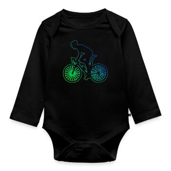 Vélo de route féminin Cyclisme de route Cyclisme de route - Body Bébé bio manches longues - noir - Devant