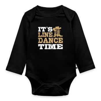 It's Line Dance Time Western Line Dancing Lover - Organic Longsleeve Baby Bodysuit - black - Front