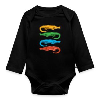 Alligator Alligator Crocodile Crocodile - Body Bébé bio manches longues - noir - Devant