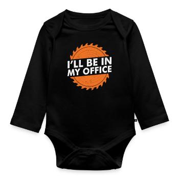 Je serai dans mon bureau Devis de soudage - Body Bébé bio manches longues - noir - Devant