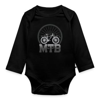 Enduro VTT VTT Équitation - Body Bébé bio manches longues - noir - Devant