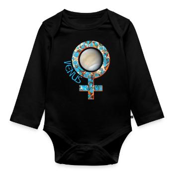 venus e 276 - Organic Longsleeve Baby Bodysuit - black - Front